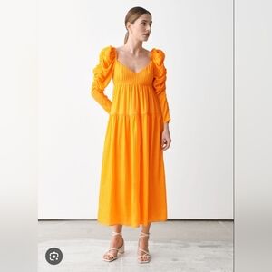 NEW Rejina Pyo Midi Dress Size 4 Mulberry Silk Puff Sleeve Feminine Romantic